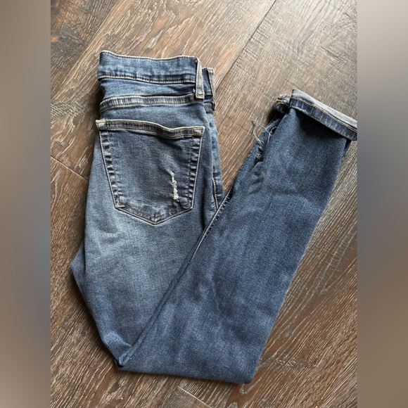 High Rise Ripped Top Shop Blue jeans - Picture 4 of 5